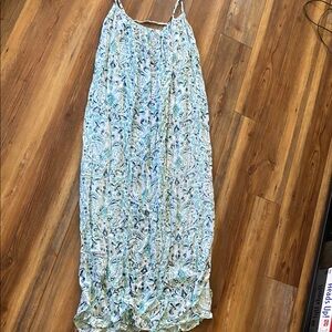 Flowy Blue and White Maxi Dress